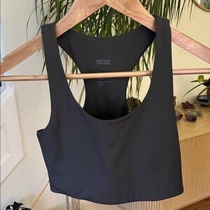 Girlfriend Collective Charcoal Gray Yoga Crop Top XS